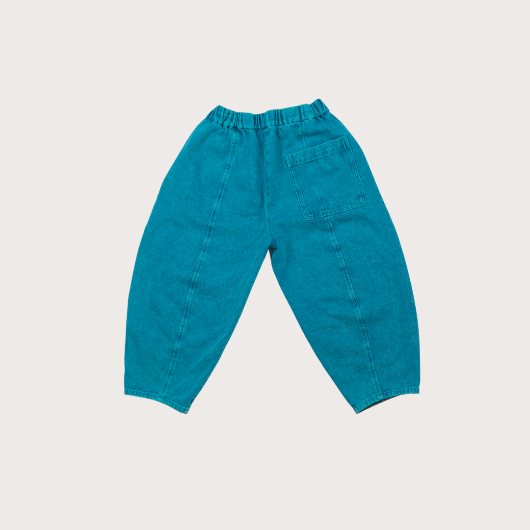 Manu Denim Overdye Balloon Trousers (Turquoise)